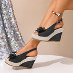 Anna Denim Wedge Sandals